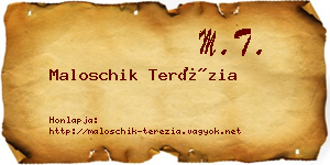 Maloschik Terézia névjegykártya